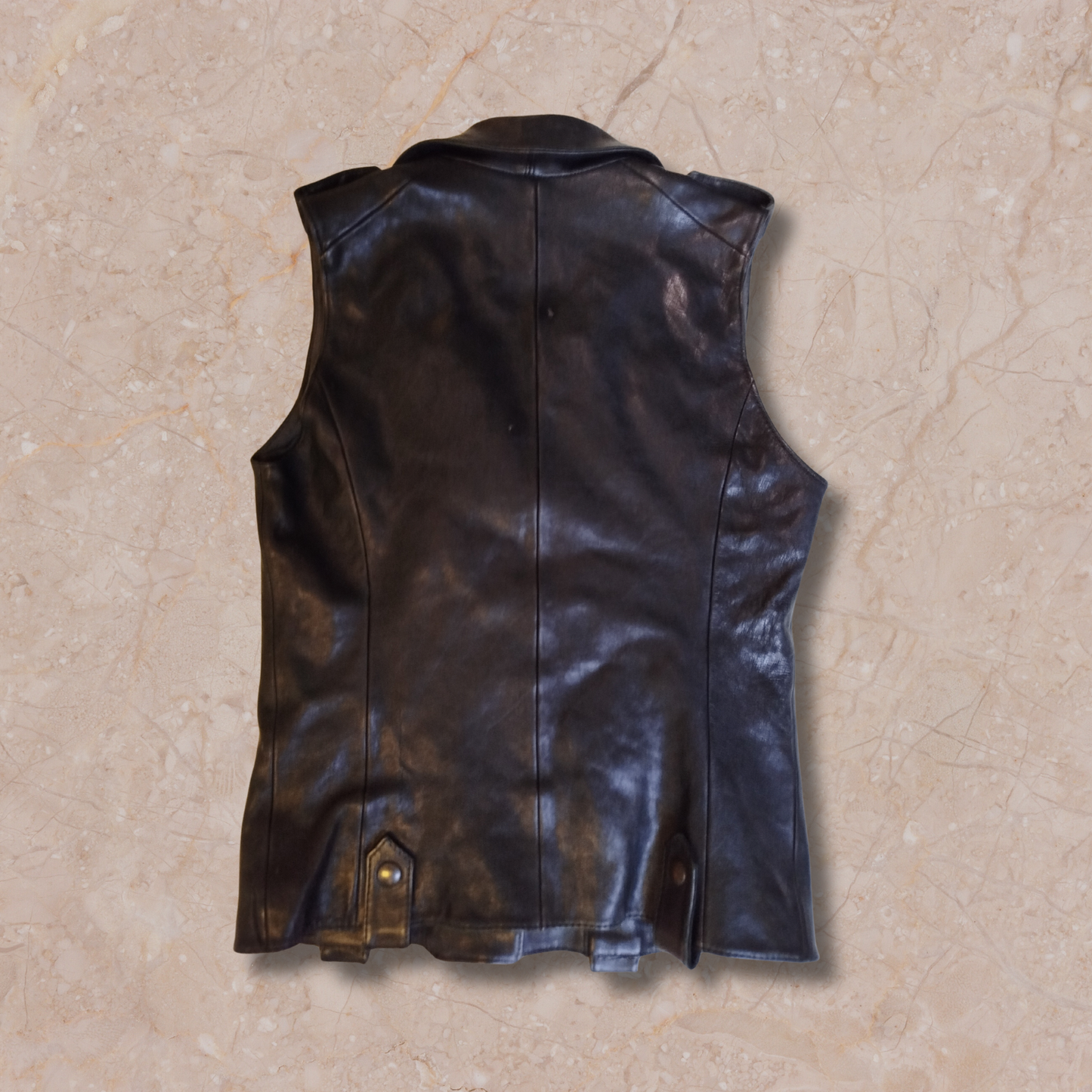 Heavy Cut Leather Vest - S