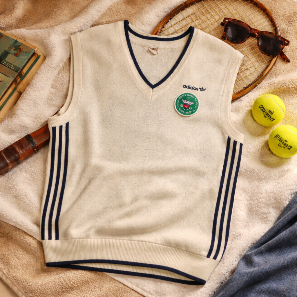 80s Vintage Adidas US Tennis Association Vest - L