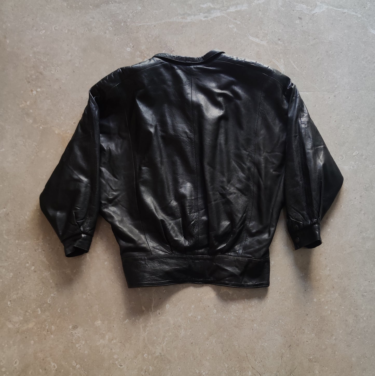 40 Vintage 80s Leather Jacket - M