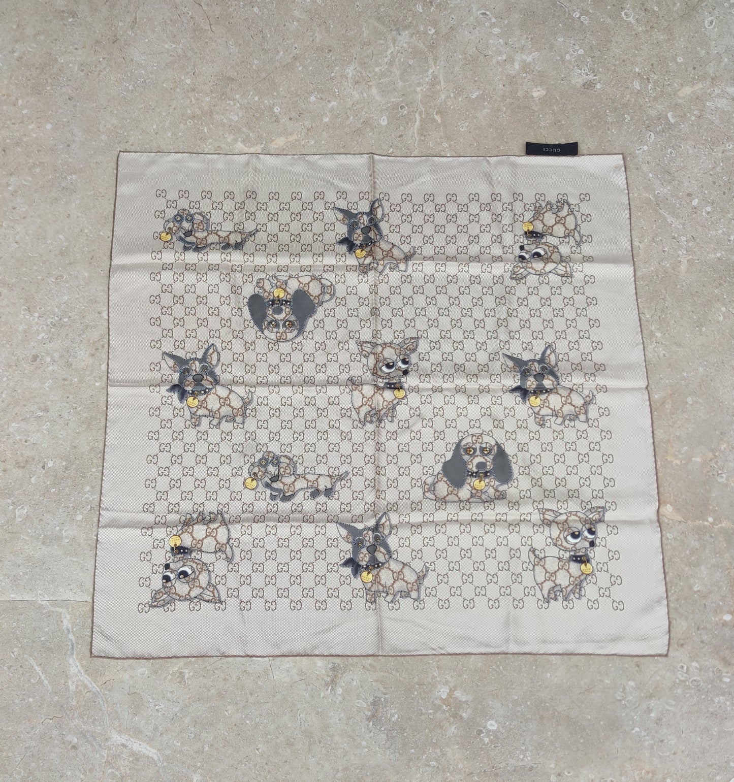 Gucci Scarf GG Dog Print