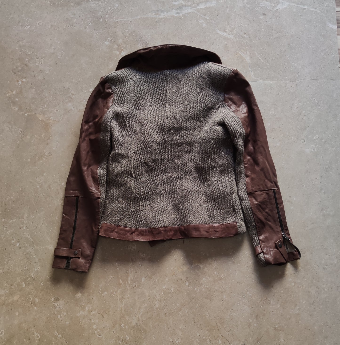 51 Woman Brown Leather Jacket - L