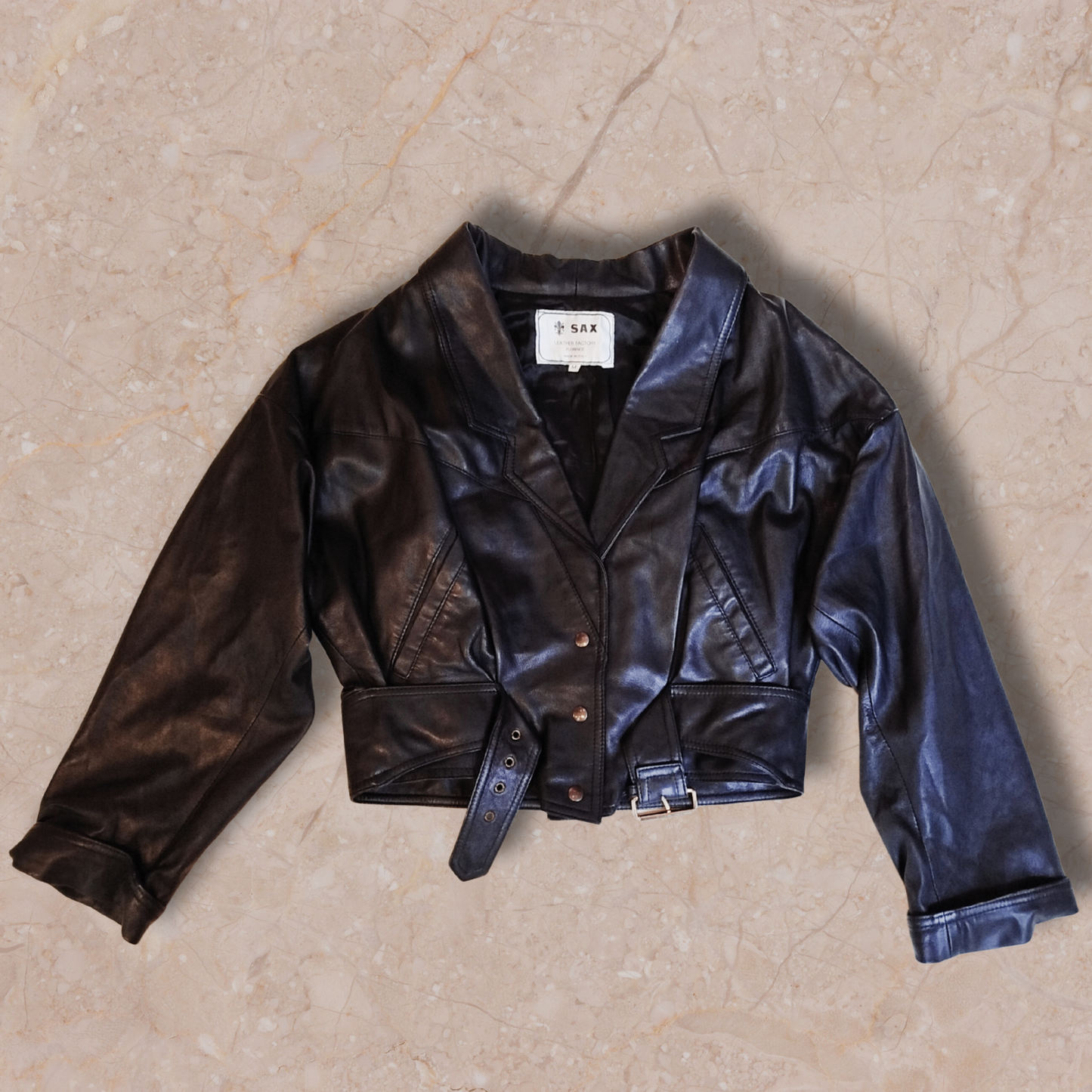 Sax Woman Leather Biker - M