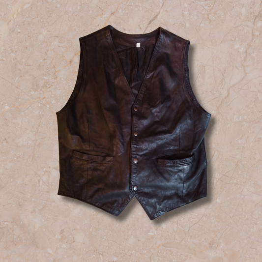 Vintage Leather Vest - M