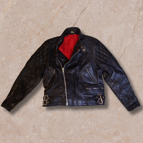 Deep Red Leather Biker - S
