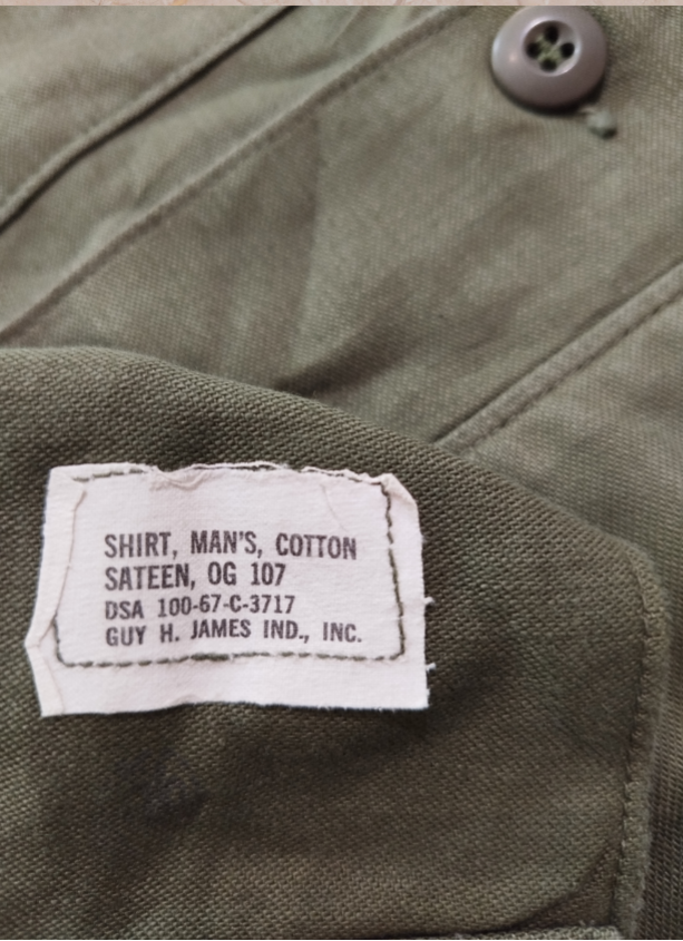 U.S. Army OG-107 Fatigue First Cav Shirt- S