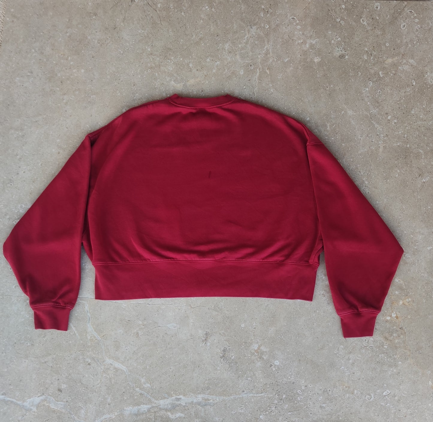 Woman Oversized Red Crop Sweatshirt