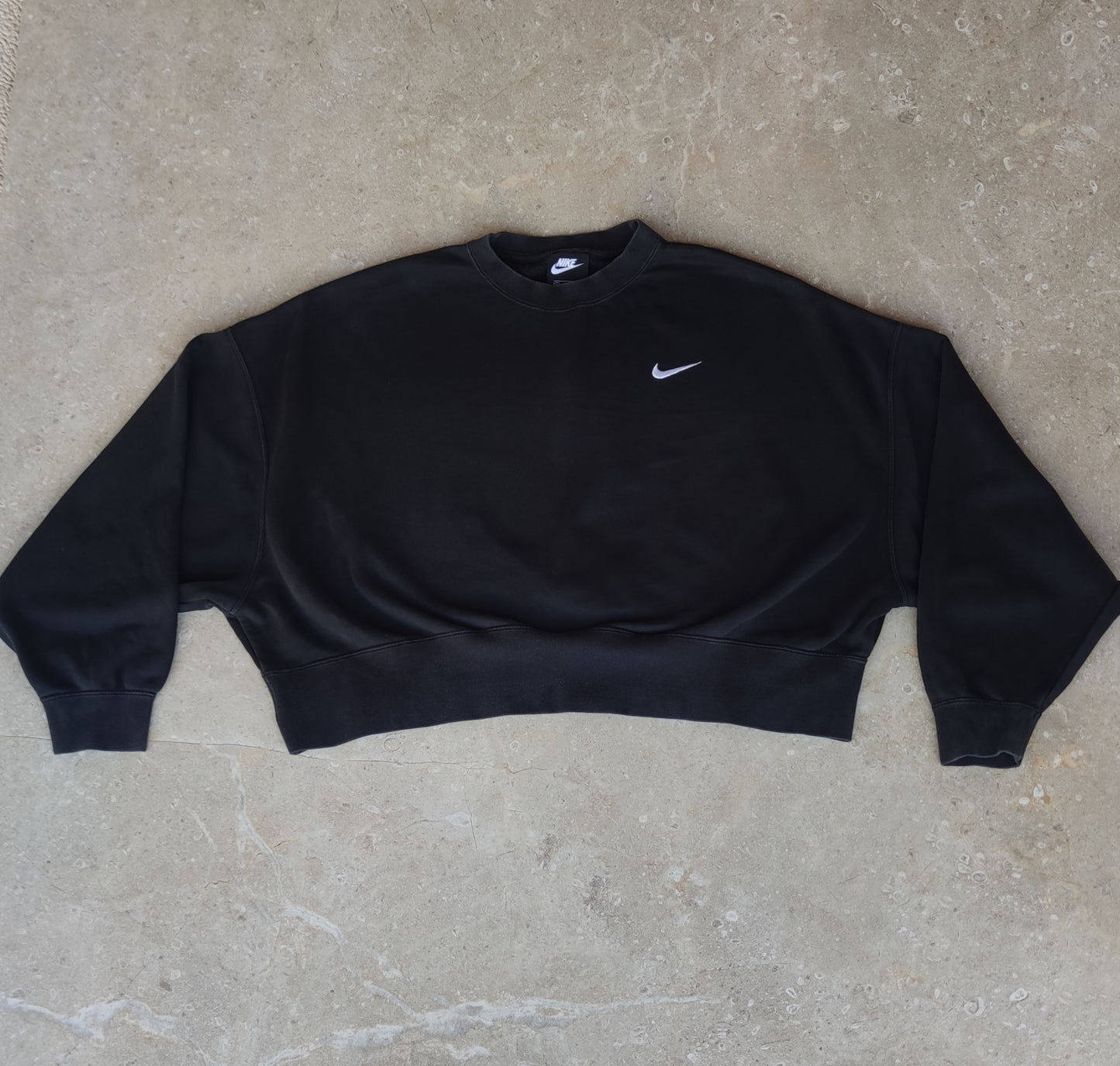 Nike Oversized Black Crop Sweatshirt