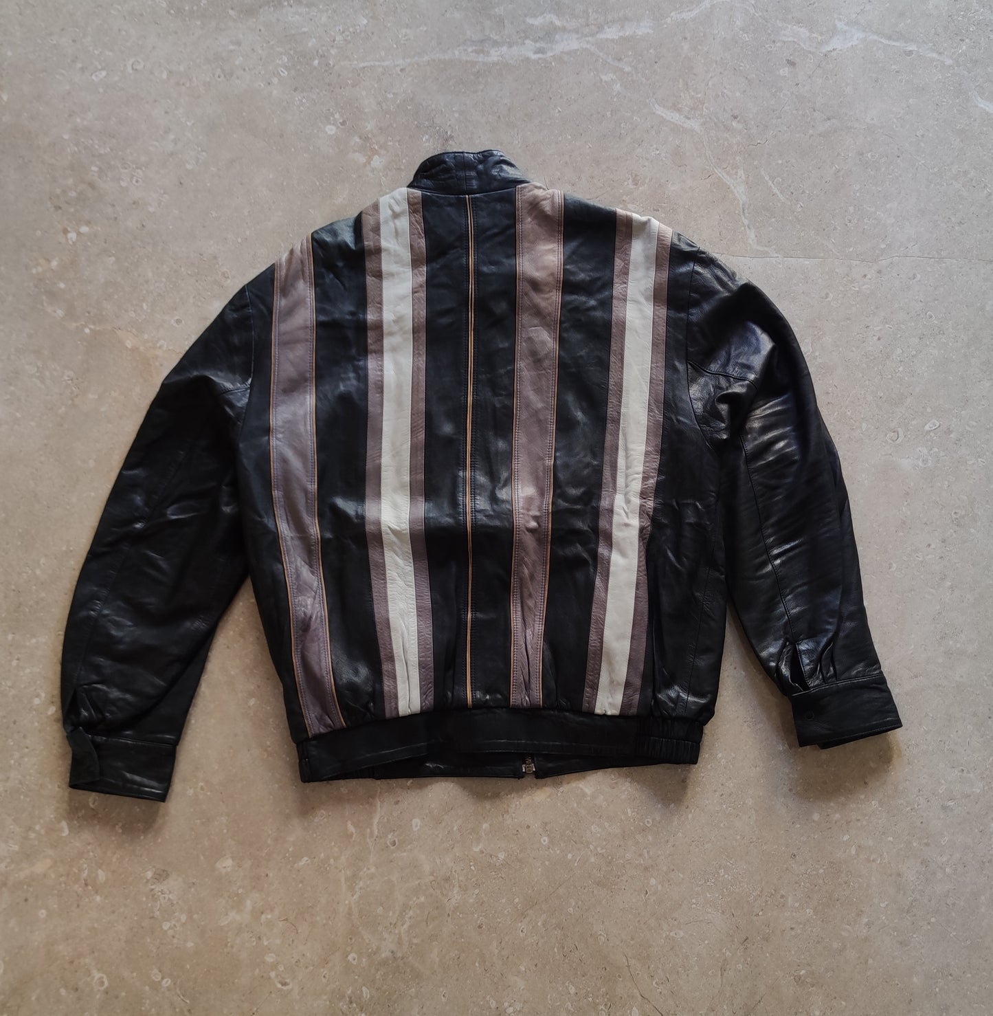 Stripes Leather Jacket - M