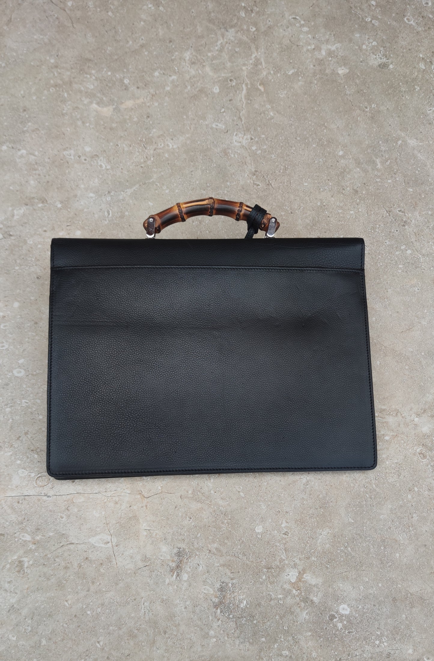 Gucci Leather Bamboo Handle Briefcase