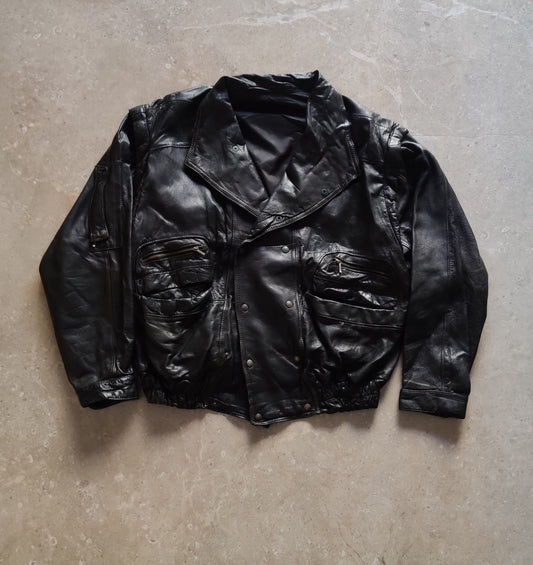 Black Vintage Rider Jacket - XL