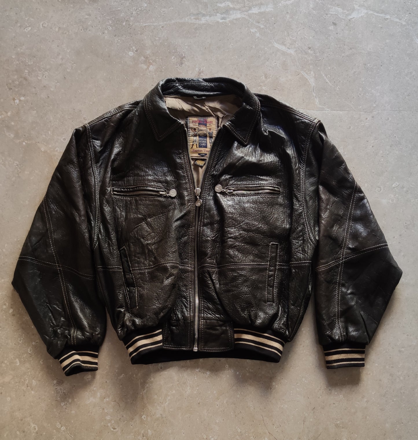 Dakota USA Vintage Baseball Club Leather Jacket - XL