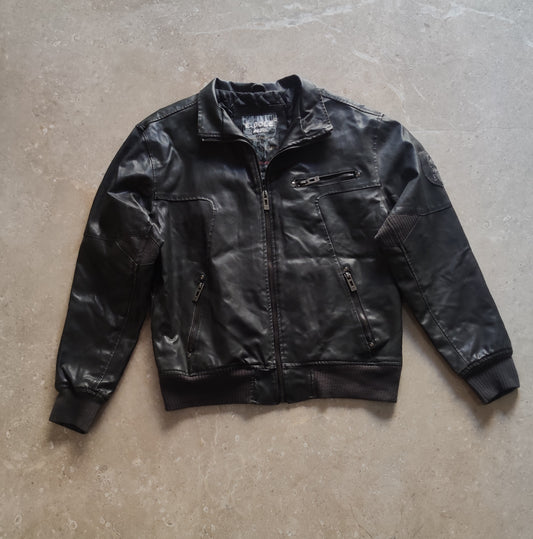 Black Leather Jacket E-Pole - M