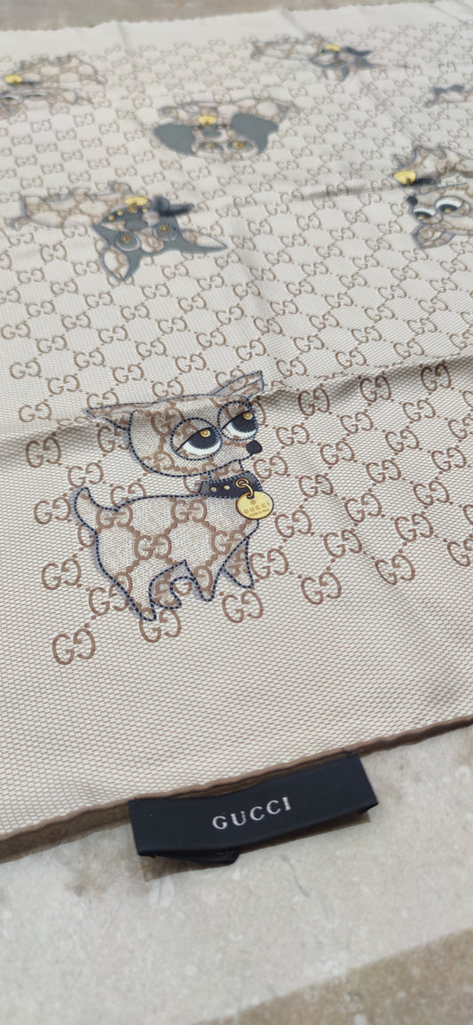 Gucci Scarf GG Dog Print