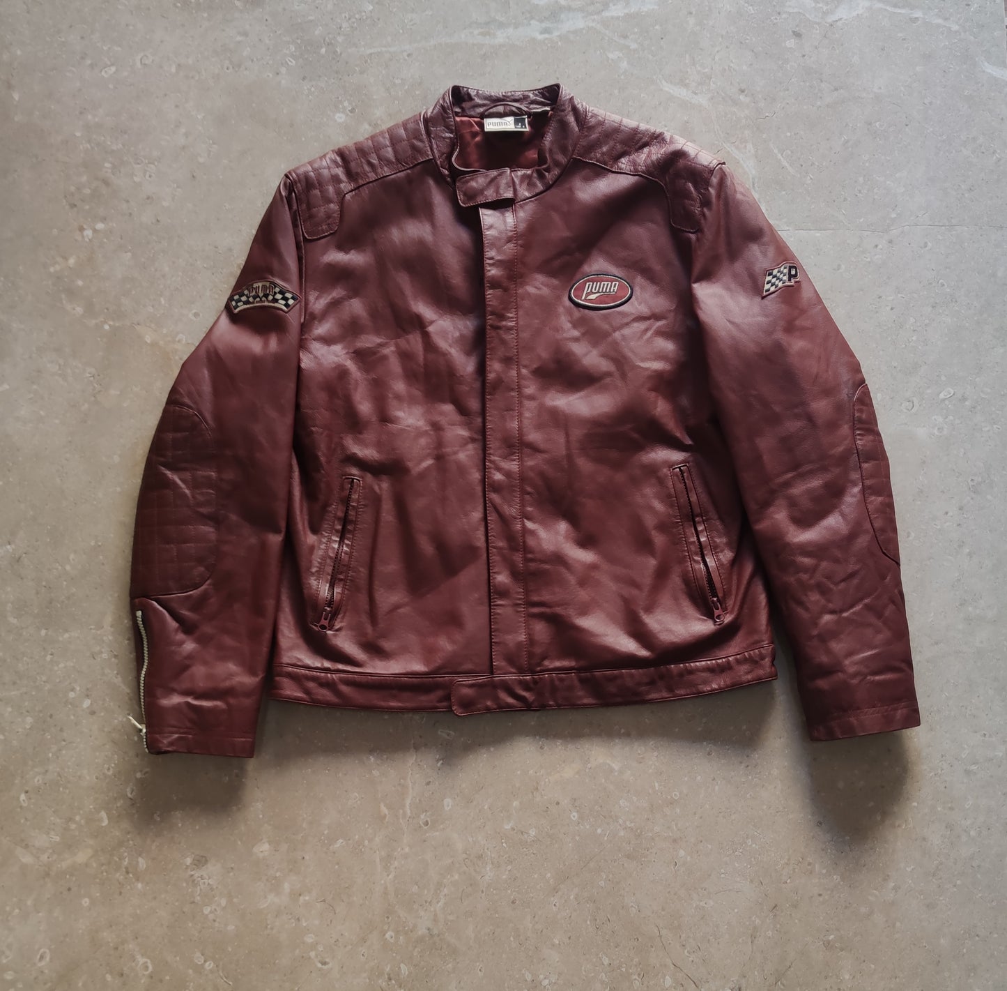 Puma Leather Jacket Bordeaux - L