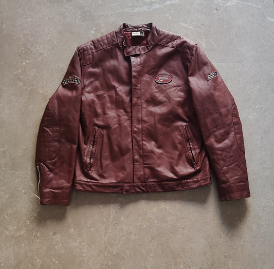 Puma Leather Jacket Bordeaux - L